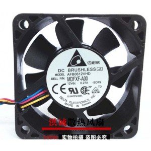 DELTA AFB0612VHD 12V 0.27A 2wires 3wires 4wires Cooling Fan - Picture need